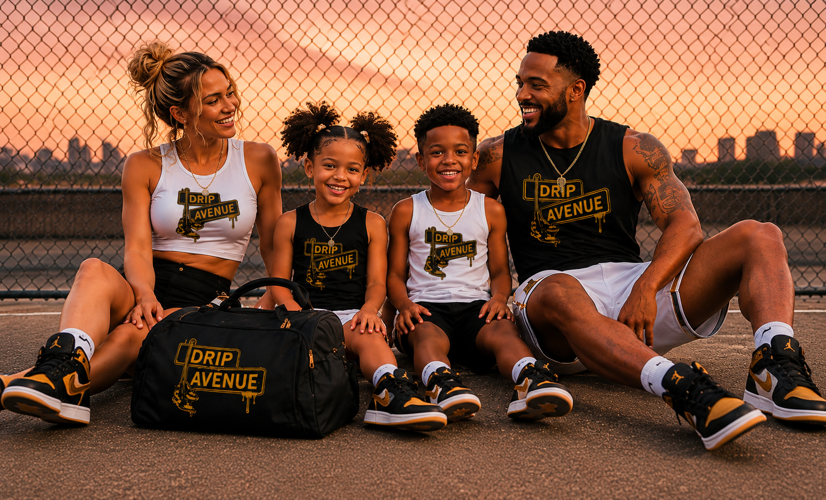 Drip Avenue family — luxury streetwear for men, women, and kids
